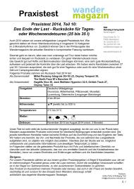 Wandermagazin: Praxistest 2014, Teil 10: Das Ende der Last - Rucksäcke für Tages- oder Wochenendtouren (25 bis 35 l) (Ausgabe: Nr. 179 (November/Dezember 2014))