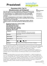 Wandermagazin: Praxistest 2014, Teil 11: Wandersocken mit Wollanteil (Ausgabe: Nr. 180 (Januar/Februar 2015))