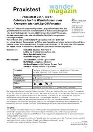 Wandermagazin: Dehnbare leichte Wanderhosen zum Krempeln oder mit Zip-Off Funktion (Ausgabe: Nr. 196 (September/Oktober 2017))