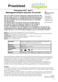 Wandermagazin: Praxistest 2017, Teil 3: Mehrtagesrucksäcke zwischen 35 und 40 l (Ausgabe: Nr. 194 (Mai/Juni 2017))