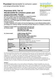 Wandermagazin: Praxistest 2015, Teil 12: Wanderstiefel für schwere Lasten und anspruchsvolles Terrain (Ausgabe: Nr. 186 (Januar/Februar 2016))