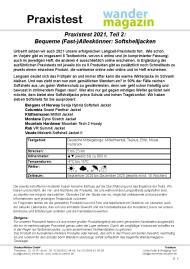 Wandermagazin: Praxistest 2021, Teil 2: Bequeme (Fast-)Alleskönner: Softshelljacken (Ausgabe: Nr. 210 (Frühling 2021))
