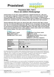 Wandermagazin: Praxistest 2021, Teil 3: Fleece als mittlere Kleidungslage (Ausgabe: Nr. 211 (Sommer 2021))