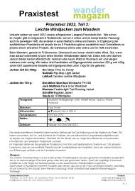 Wandermagazin: Praxistest 2022, Teil 3: Leichte Windjacken zum Wandern (Ausgabe: Nr. 215 (Sommer 2022))