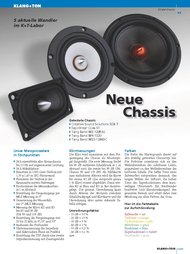 Klang + Ton: Neue Chassis (Ausgabe: 3)