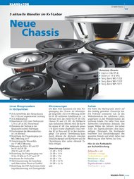 Klang + Ton: Neue Chassis (Ausgabe: 5)