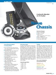 Klang + Ton: Neue Chassis (Ausgabe: 6)