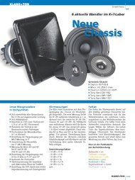 Klang + Ton: Neue Chassis (Ausgabe: 1)