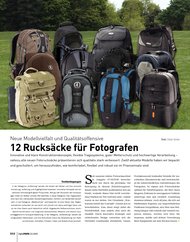 DigitalPHOTO: 12 Rucksäcke für Fotografen (Ausgabe: 3)