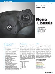Klang + Ton: Neue Chassis (Ausgabe: 1)