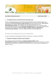 EcoTopTen: „EcoTopTen-Waschmaschinen“ -  5 kg Fassungsvermögen (Vergleichstest)