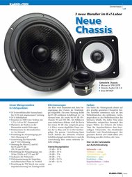 Klang + Ton: Neue Chassis (Ausgabe: 1)