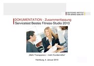 Deutsches Institut für Service-Qualität (DISQ): Servicetest Bestes Fitness-Studio 2010 (Vergleichstest)