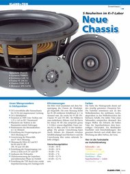 Klang + Ton: Neue Chassis (Ausgabe: 3)
