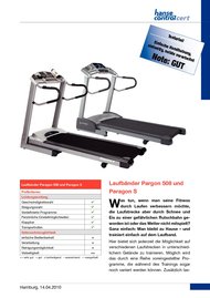 Hansecontrol: Laufbänder Paragon 508 und Paragon S (Vergleichstest)