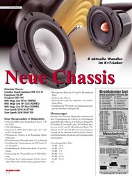 Klang + Ton: Neue Chassis (Ausgabe: 2)