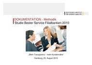 Deutsches Institut für Service-Qualität (DISQ): Studie Bester Service Filialbanken 2010 (Vergleichstest)