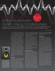 Beat: Aktive Studioboxen: Fakten, Klang, Empfehlungen. (Ausgabe: 10)