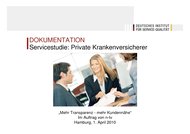 Deutsches Institut für Service-Qualität (DISQ): Servicestudie: Private Krankenversicherer (Vergleichstest)
