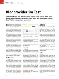 Internet Magazin: Blogprovider im Test (Ausgabe: 4)
