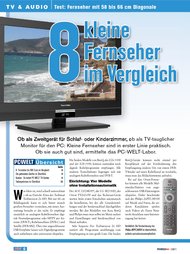 PC-WELT: 8 kleine Fernseher im Vergleich (Ausgabe: 7/2011 Plus)