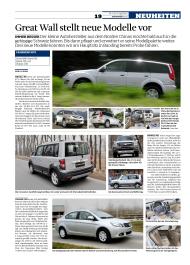 Automobil Revue: Great Wall stellt neue Modelle vor (Ausgabe: 15)
