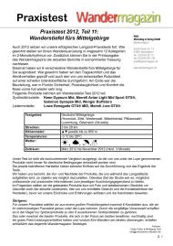 Wandermagazin: Praxistest 2012, Teil 11: Wanderstiefel fürs Mittelgebirge (Ausgabe: Nr. 168 (Januar/Februar 2013))
