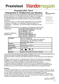 Wandermagazin: Praxistest 2013, Teil 6: Trinksysteme & Trinkflaschen zum Wandern (Ausgabe: Nr. 171 (Juli/August 2013))