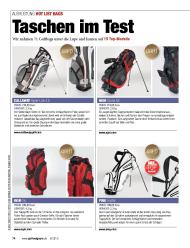 GOLFMAGAZIN: Taschen im Test (Ausgabe: Nr. 8 (August 2013))