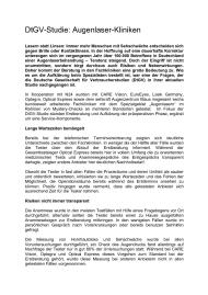 Deutsche Gesellschaft für Verbraucherstudien (DtGV): DtGV-Studie: Augenlaser-Kliniken (Vergleichstest)