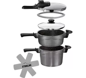 StoneLine Aluguss Schnellkochtopf-Set, 4 teilig von STONELINE