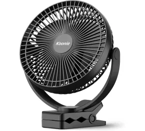 Koonie Tragbarer Clip-On-Ventilator in schwarz von Koonie