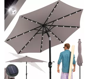 Kesser Sonnenschirm Balkonschirm Rund LED Solar Ø 265 cm von Kesser