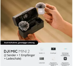 DJI Mic Mini 2 (2 Sender + 1 Empfänger + Ladeschale) von DJI