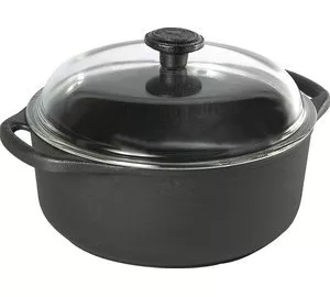 Skeppshult Bräter rund mit Glasdeckel in schwarz von Skeppshult