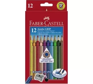 Faber-Castell 12 Jumbo Grip Farbstifte, dreikantig von Faber-Castell