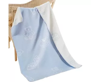 Richter Textilien Babydecke hellblau/weiße Motive von Richter Heimtextilien