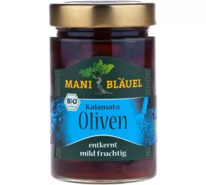 Mani Bläuel Kalamata Oliven in Lake, entkernt von MANI BLÄUEL