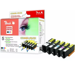 Peach Ersatzpatronen für Canon Drucker (C550XL / C551XL) von Peach